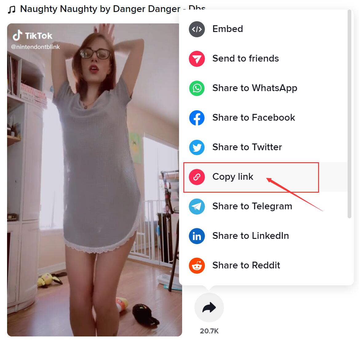 copy tiktok playlist url
