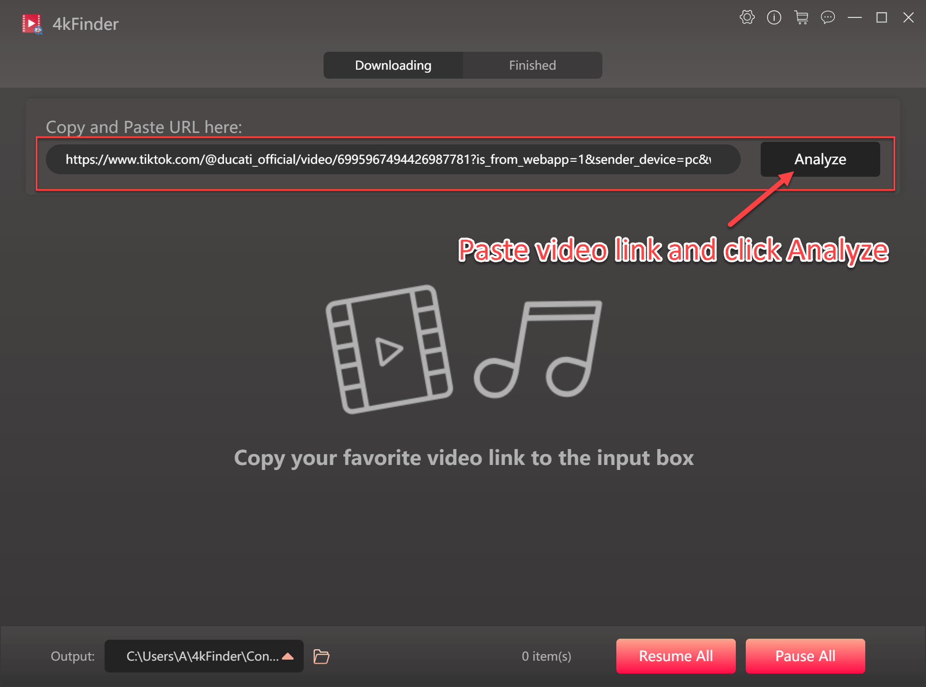 paste tiktok playlist url