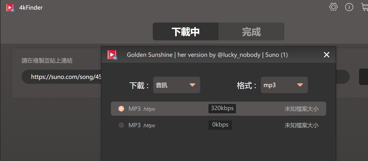 select mp3 format